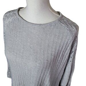 LC Lauren Conrad Sweater Knit Gray Silver Womens Small Pullover